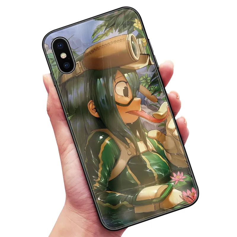 My Hero Academy аниме закаленное стекло Мягкий ТПУ чехол для телефона чехол для apple iPhone 6 6s 7 8 Plus X XR XS 11 Pro MAX - Цвет: MHAA 6