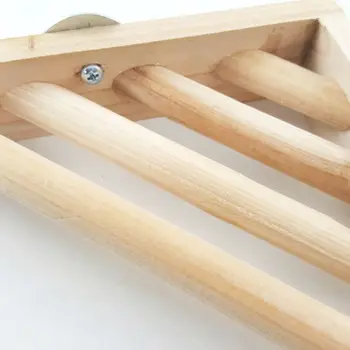 

Pet Wooden Corner Shelf Laddered Platform for Bird Cage Stand Hamster Playground PXPC