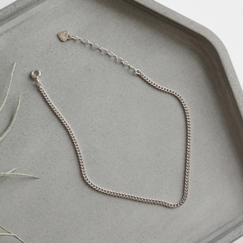 Real 925 sterling silver woman ankle bracelet on the leg chains beach accessories , minimalism anklets for women foot jewelry