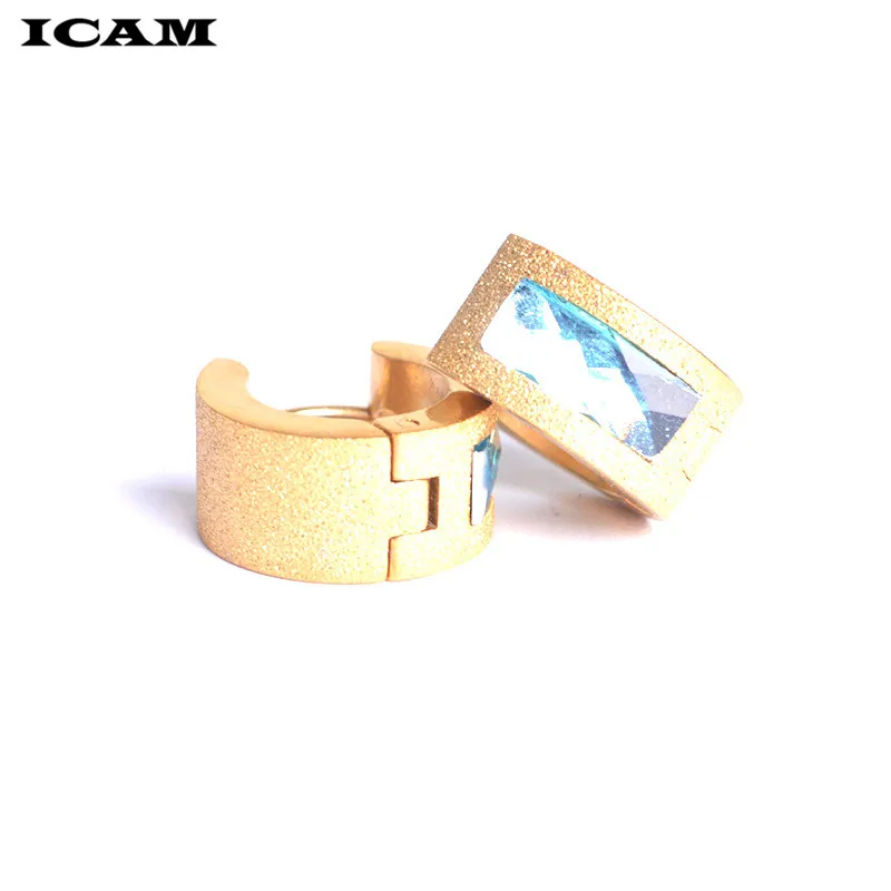ICAM блестящие стразы из нержавеющей стали маленькие серьги-кольца для женщин и девочек новые модные ювелирные изделия оптом
