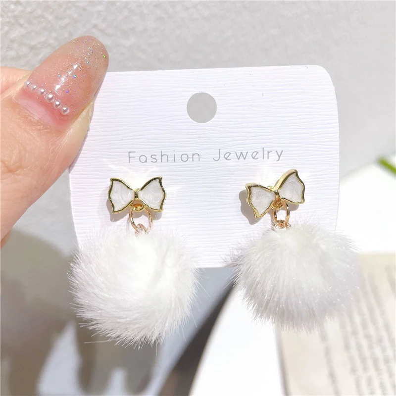 Plush Ear Winter Earrings For Women Simple Earrings Women's Accessories Sweet Cat Ears Korean Fashion Jewelry Gift