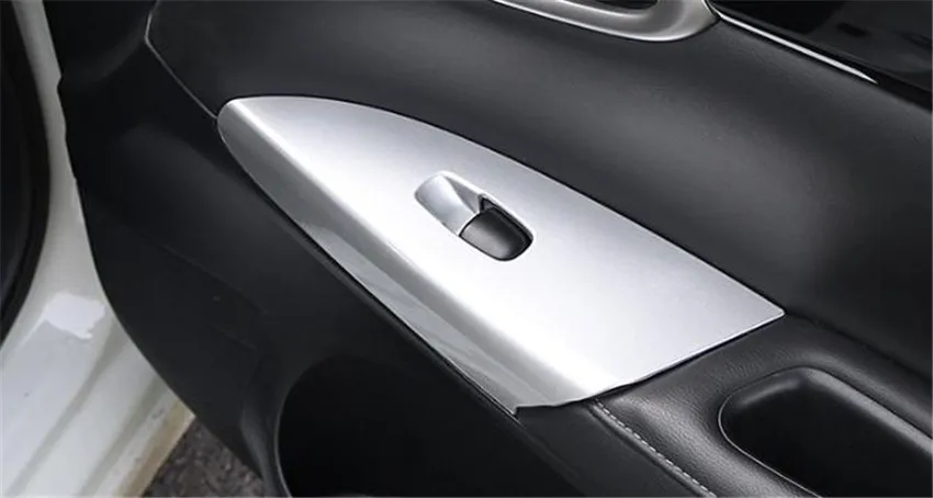 4 шт./лот ABS углеродного волокна зерна окна автомобиля Лифт панель украшения крышка для Nissan Sylphy sentra MK13