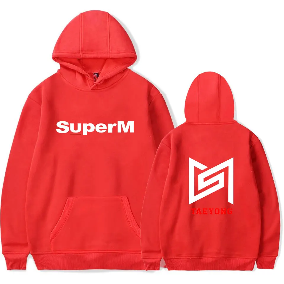 Новинка SuperM толстовка модная Дамская Мужская Толстовка Красная удобная куртка Осень Зима Мальчики и девочки мода SuperM пуловеры