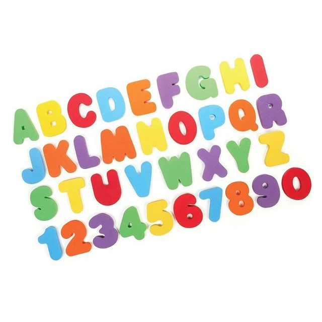 36pcs/Set Alphanumeric Letter Puzzle Baby Bath Toys Soft EVA Kids Baby Water Toys For Bathroom Early Educational Suction Up Toy 1