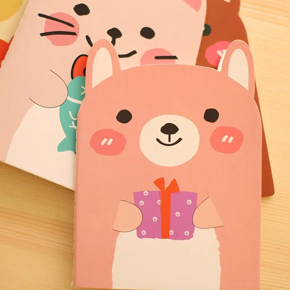 5 Pcs Portable Notebook Stationery Notepad Creative Cute Cartoon Bears Note Pad Student Vocabulary Words Recite