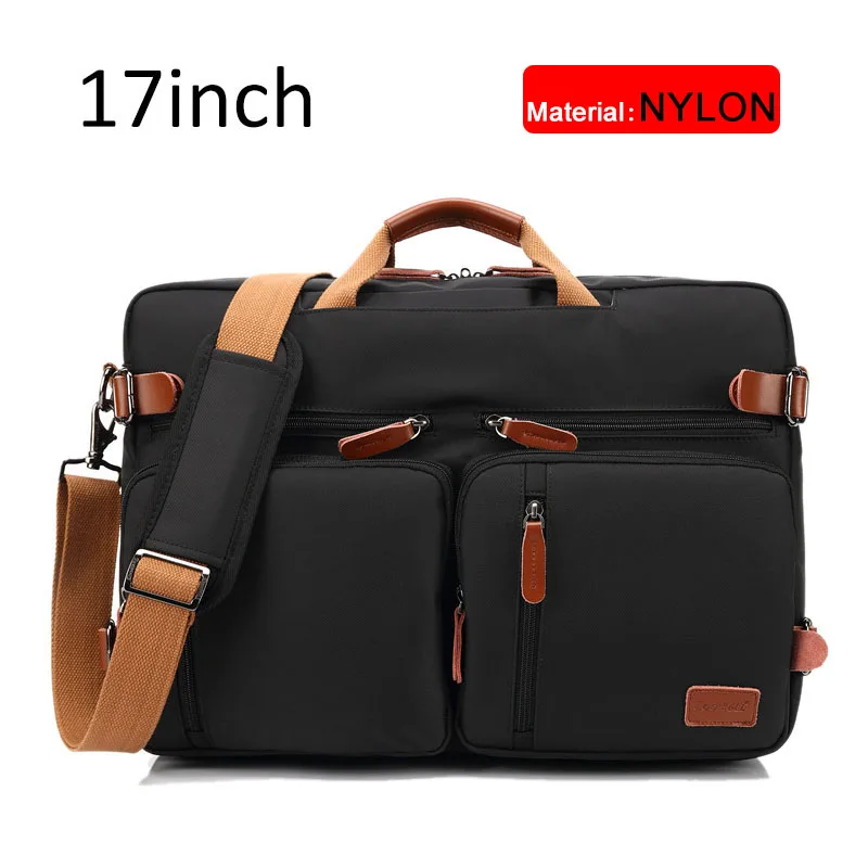 Black nylon 17 inch 17 дюймов трансформируемый портфель, мужская деловая сумка, сумка-мессенджер, повседневная сумка для ноутбука, многофункциональные дорожные сумки для мужчин, большие XA161ZC - Цвет: Black nylon 17 inch