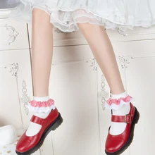 Японские кружевные носки в стиле Лолиты, сетчатые кружевные хлопковые мягкие носки для девочек в студенческом стиле, женские носки