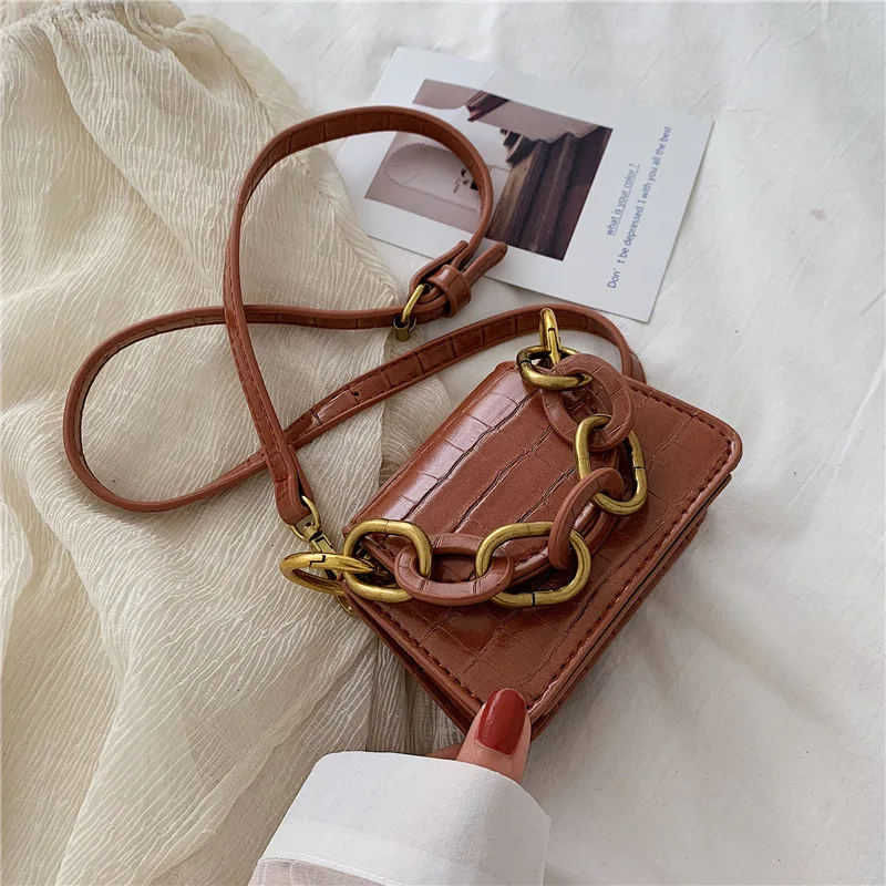 

Crocodile Pattern Crossbody Bags For Women 2019 Small Chain Handbag small bag PU Leather Hand Bag Ladies Designer Evening Bags