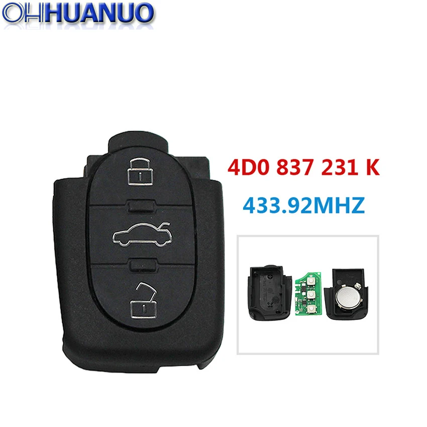 Заменитель новый 3 кнопки Складной автомобильный ключ дистанционного управления