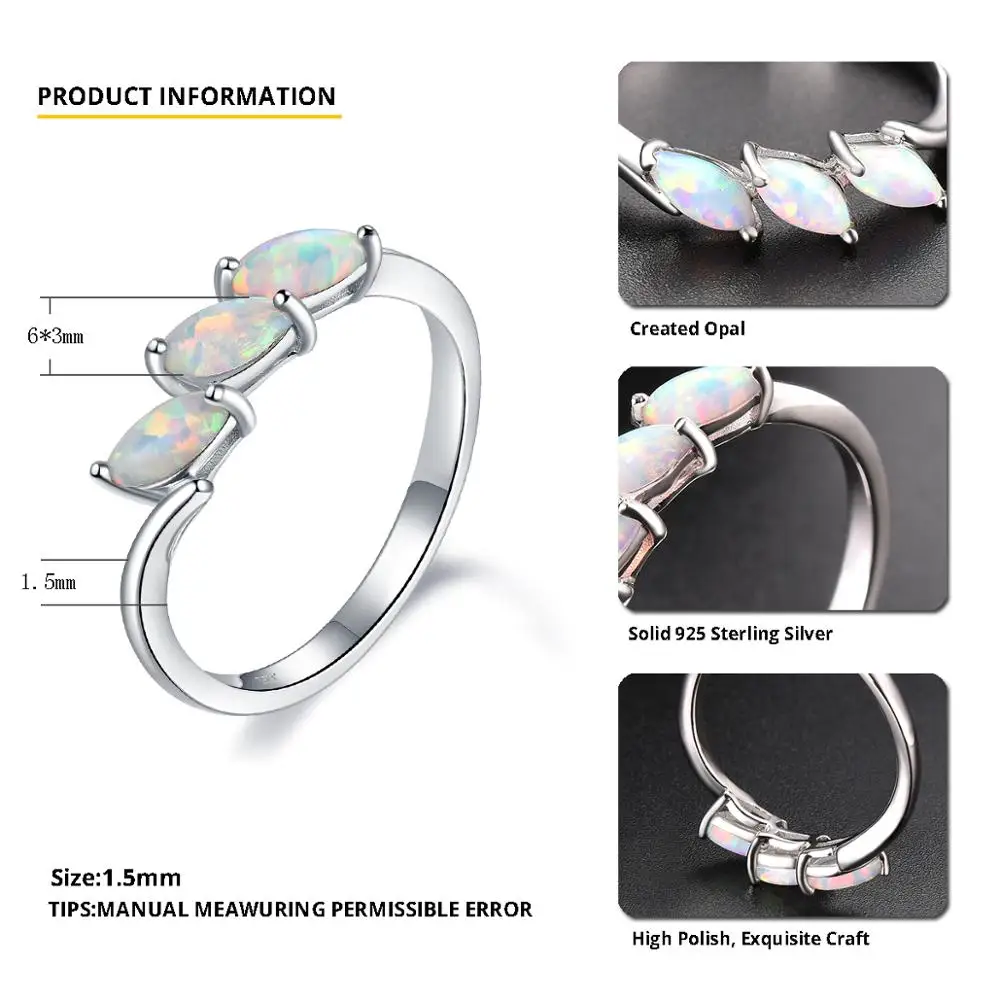 Hutang 0.75ct Nano Opal Элегантное Кольцо Твердые кольца из стерлингового серебра 925 пробы Прекрасные Свадебные обручальные украшения для женщин подарок