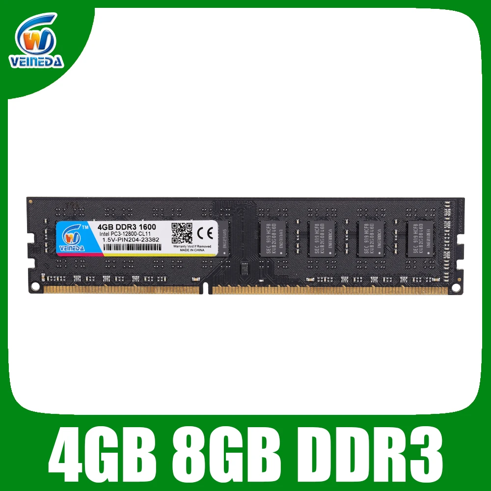 Модуль ОЗУ VEINEDA ddr3 2 ГБ 4 8 1333 МГц 1600 PC3 Рабочий стол для компьютера 240pin 1 5 в dimm Новая
