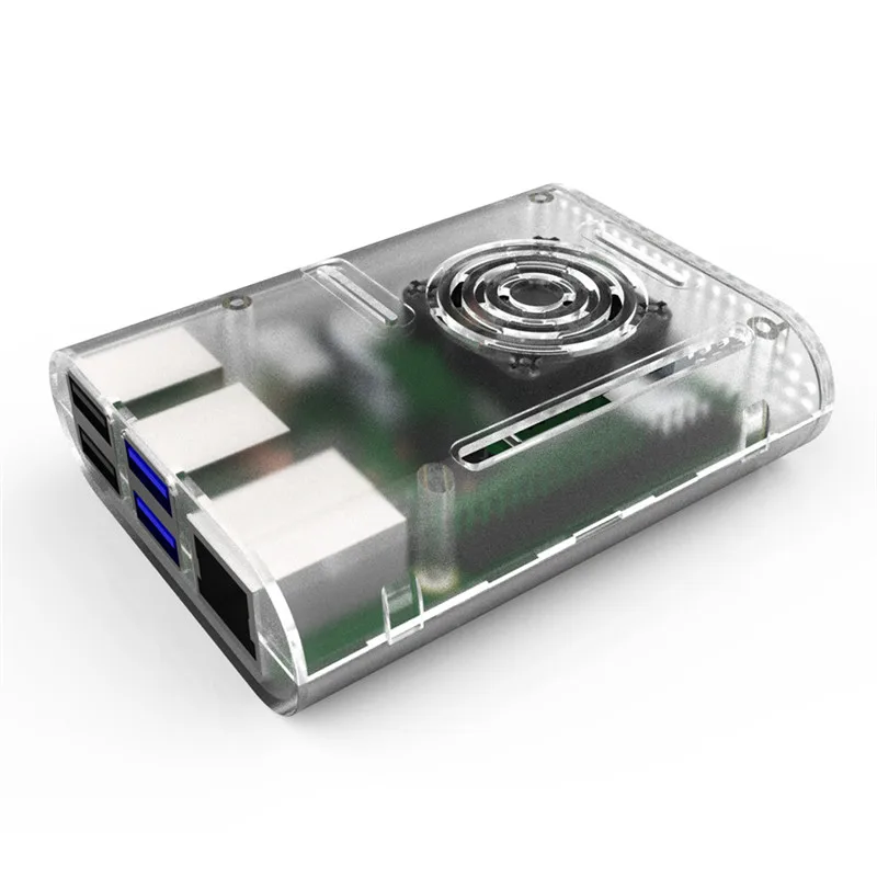 tranparent Raspberry Pi 4 Чехол, Raspberry Pi чехол с охлаждающим вентилятором, Raspberry Pi 4 радиатор для Raspberry Pi 4 Модель B, Pi 4B, Pi 4 - Цвет: tranparent