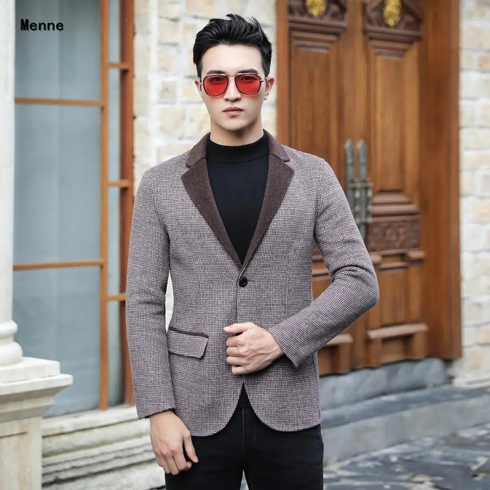 Menne winter jacket Autumn and winter handmade double-faced cashmere coat men's suit short style woolen coat British trench coat