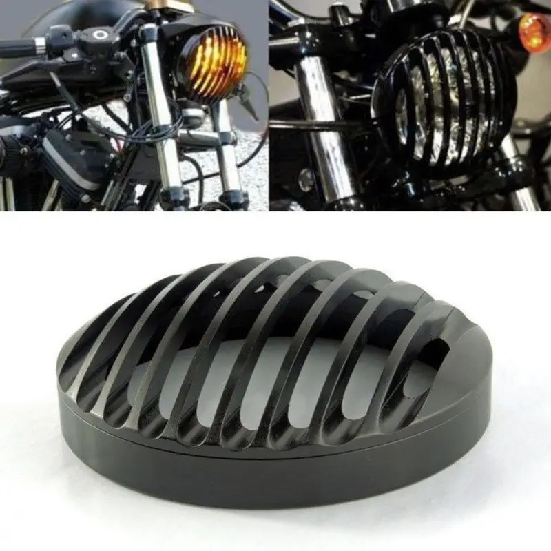 Для Harley мотоцикл часть черный алюминий 5 75 дюймов фара Гриль Крышка для Sportster XL 883