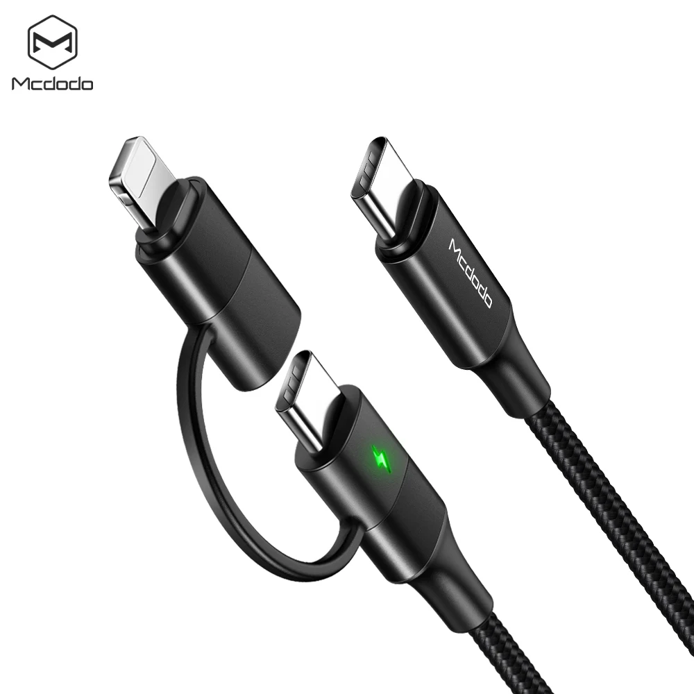 Mcdodo 2 в 1 для usb c к lightning зарядный кабель PD для iPhone xs xr 8 7 6 11 ipad macbook pro быстрое зарядное устройство usb type c кабель