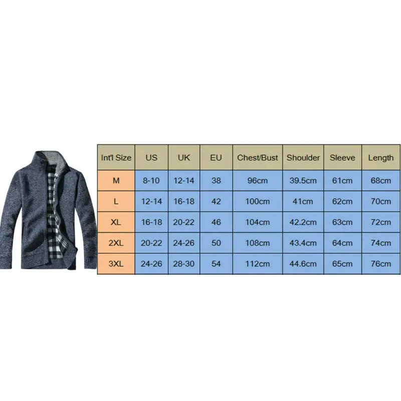 Популярный мужской зимний теплый тонкий вязаный кардиган джемпер на молнии с флисовой подкладкой пальто Верхняя одежда плюс размер Топ Мужской Однотонный свитер одежда