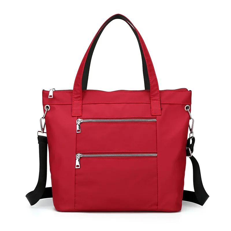 Нейлоновые сумки-шопперы для женщин Роскошные сумки женские сумки дизайнерские вместительные дорожные сумки на плечо - Цвет: Красный