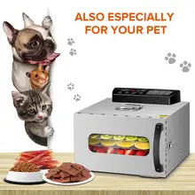 KWASYO 6 пищевые лотки Дегидратор Фрукты сушильная машина Сушилка для овощей сухофрукты мясо сушильная машина нержавеющая Ste