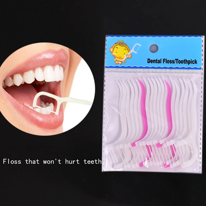 100 Pcs Disposable Dental Flosser Interdental Brush Teeth Stick Floss Oral Care