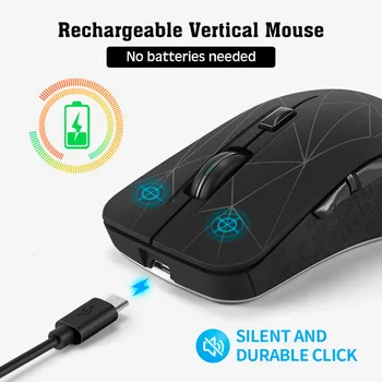 

2.4G Wireless Bluetooth Dual Mode Gaming Mouse Rechagreable Vertical Mouse 1600DPI Adjustable 1600DPI Backlit Mice For PC Laptop