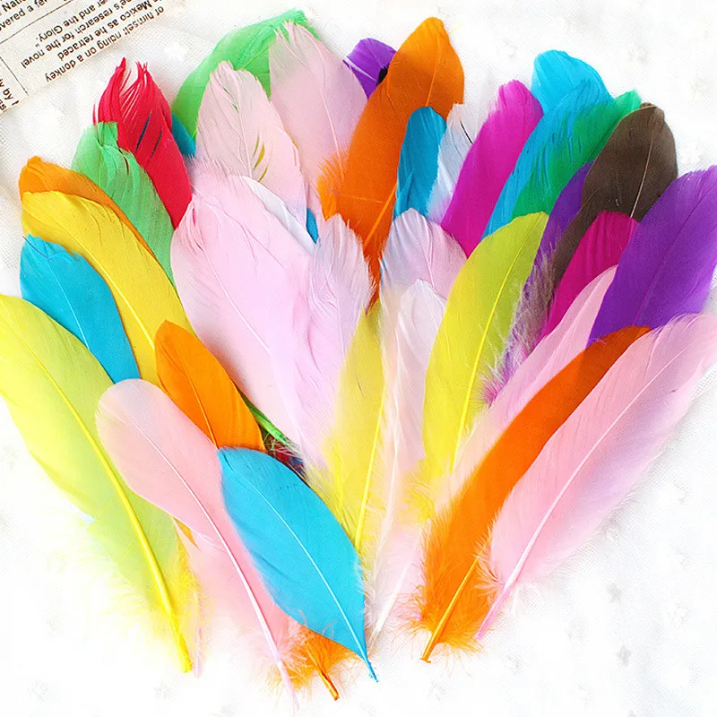 50 unids/set Natural de plumas DIY artesanía juguetes Animal natural pluma manual Material de bricolaje Decoración Juguetes para los niños