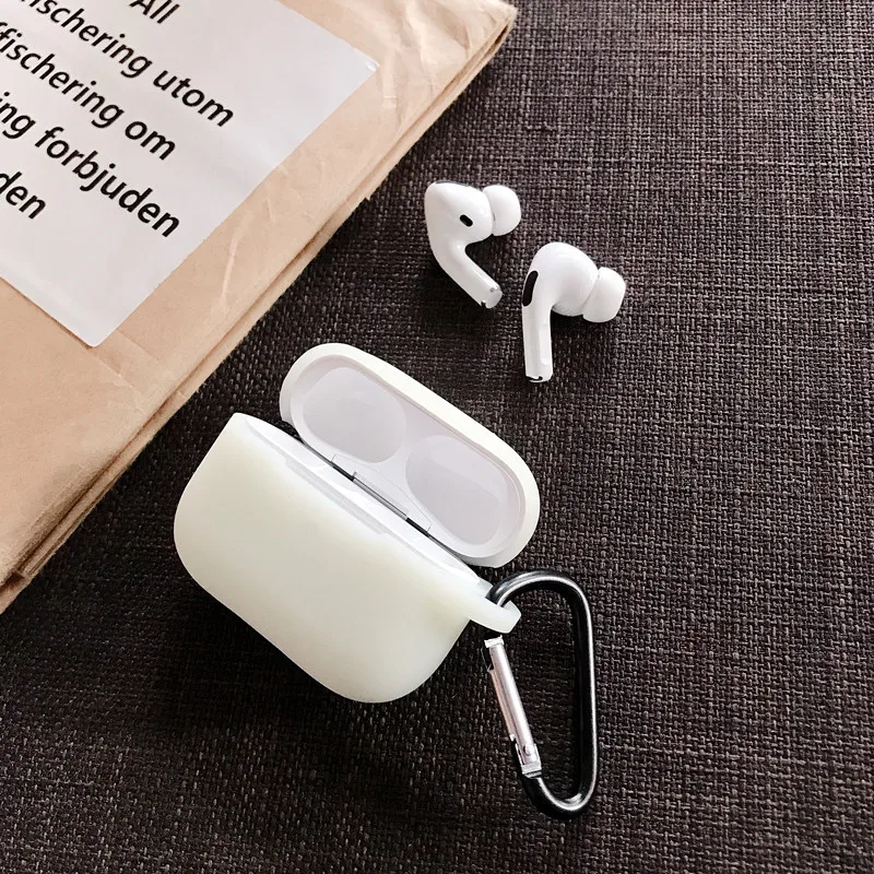 Силиконовый защитный чехол для Apple Airpods светящийся в темноте светящийся противоударный защитный чехол для Airpods pro 3 коробка для наушников