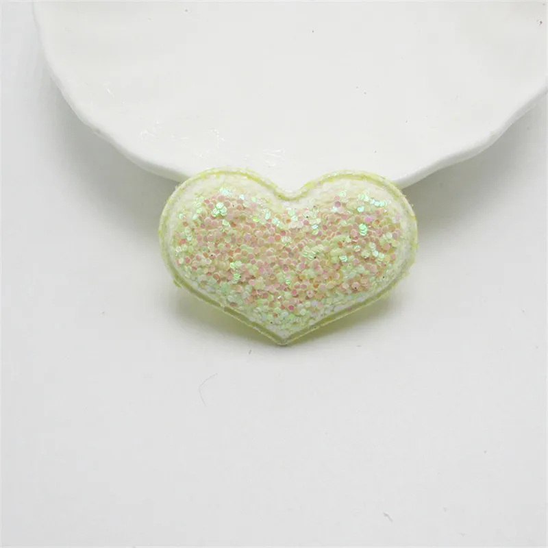 Yellow heart 10-50 шт блестки звезды/Сердце Мягкие аппликационные наклейки DIY ремесла поставки дети шпилька аксессуары материал украшение - Цвет: Yellow heart