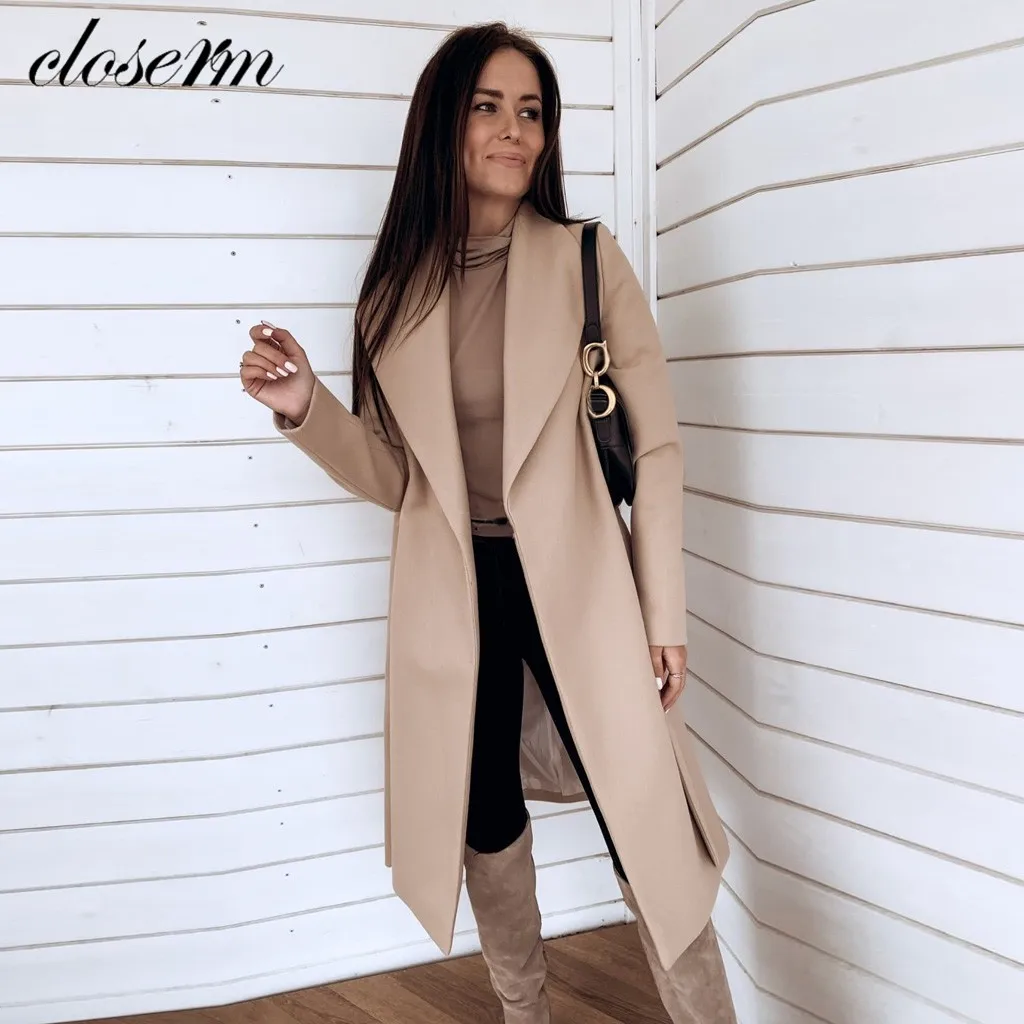 Пальто 2019Top женское с длинным рукавом пушистое с открытым передом короткий кардиган костюм куртка однотонное длинное пальто