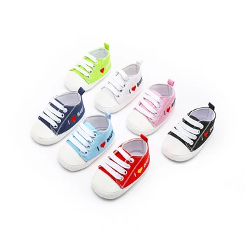 

New Fashion Boys Girls Canvas Shoes High Quality Two Strap Newborn Baby Toddler Fashion First Walkers For 0-18 Month