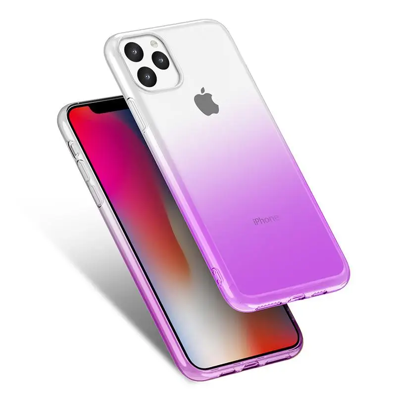 Градиентный цветной чехол для телефона s для Iphone 11pro Max Тонкий чехол для телефона защитный чехол Мягкий ТПУ защитный чехол - Цвет: 06