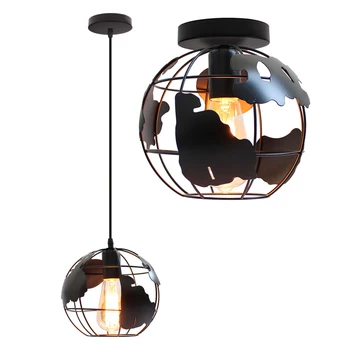 

Rustic Industrial Pendant Lights Metal Globe Pendant Lamp Shades Luminaire Suspension Hanging Light Fitting for Home Living Room