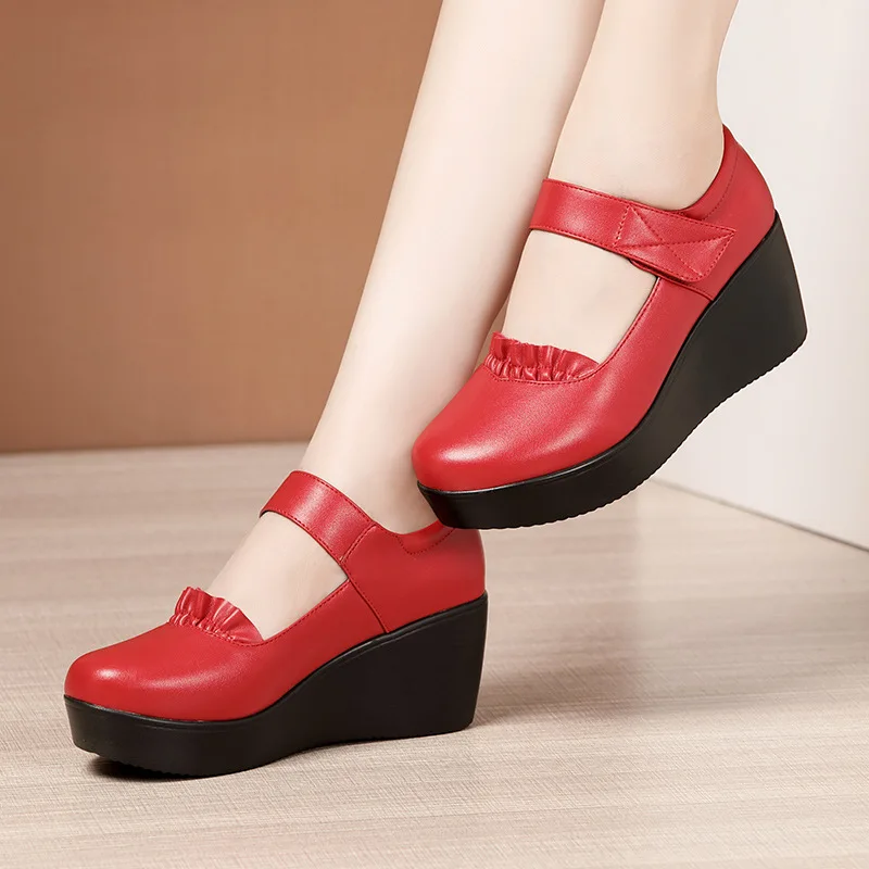 New Small Plus Size 32 33-43 Medium Heels Wedges Wedding Shoes for Women 2022 Spring Platform Pumps Elegant for Office Mother