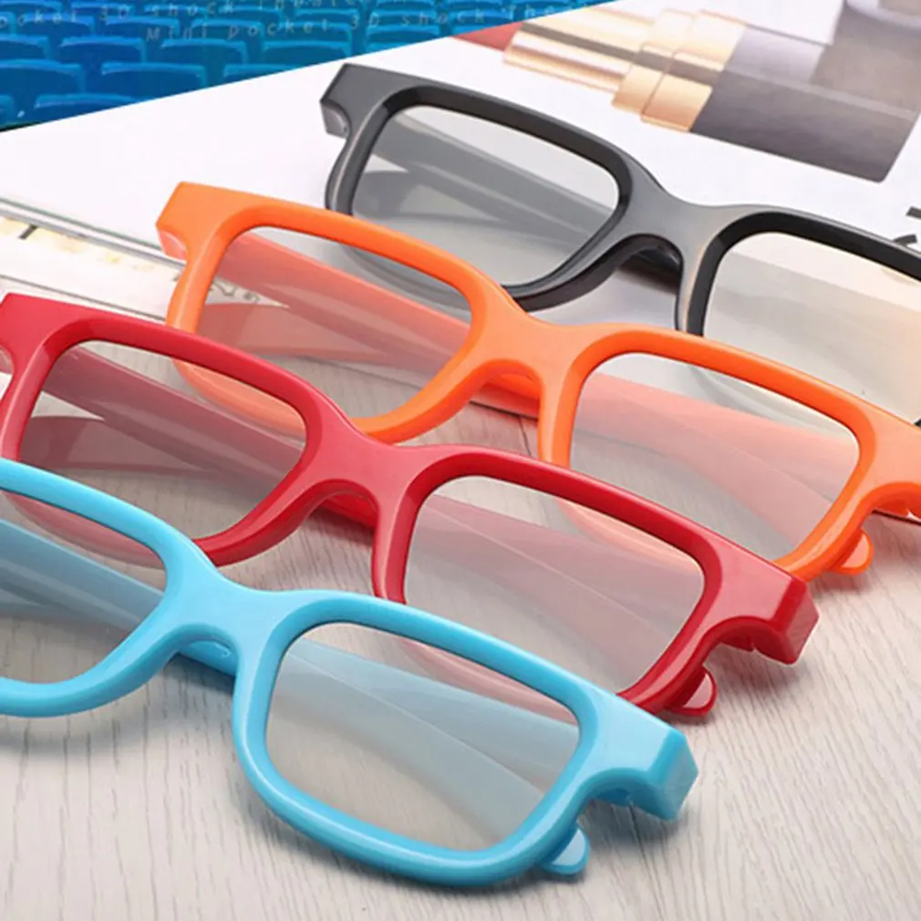 Universal Passive Circular 3D Polarized Movie Glasses Unisex ABS Frame Stereo Not Flash For 3D TV Cinemas