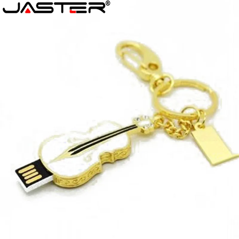 Металлическая мини скрипка JASTER для гитары USB флеш накопитель со стразами 64 ГБ/16