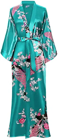 JPHCHSC Peignoir Team Bride Robe De Mariée En Satin Fête De Mariage Mariée-bride Kimono Col V Robe De Demoiselle D'honneur 145 - 2