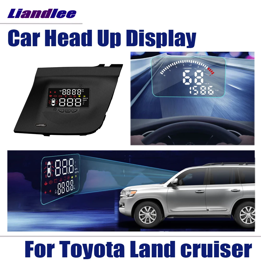 Для Toyota Land cruiser HD проектор экран превышение скорости оповещения детектор автомобиля дисплей HUD