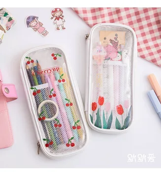 

Large Capacity Kawaii Transparent Pencil Case TPU Pencil Case Gifts Cute Student Pencil Case Korea School Stationery Supplies