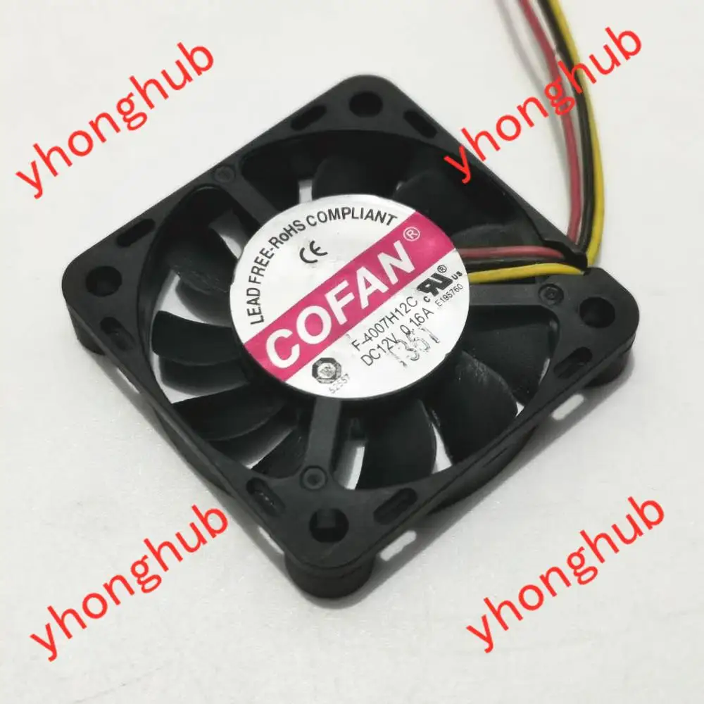 COFAN F-4007H12C DC 12V 0.16A 40x40x7 мм 3-Провода Сервер вентилятор охлаждения | Компьютеры и офис