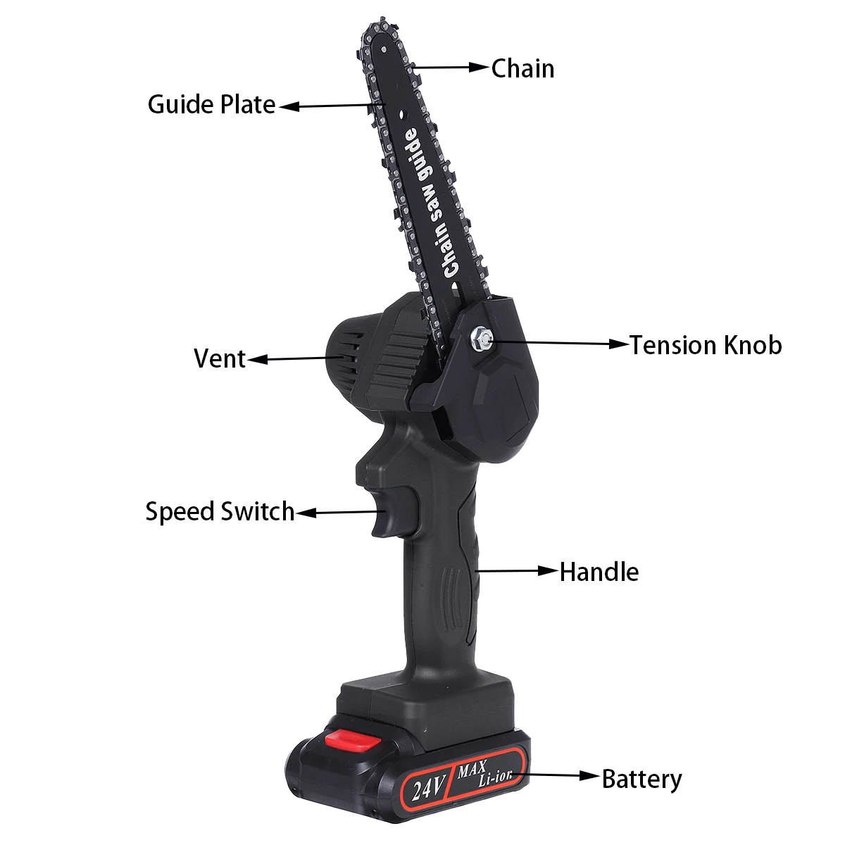 6 Inch 3000W Electric Chain Saw Pruning ChainSaw Cordless Garden Tree Logging Trimming Saw Woodworking Cutter Tool Kits