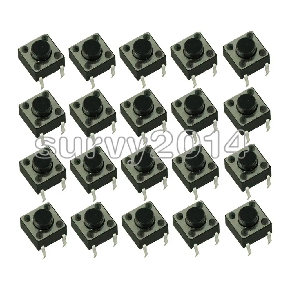 Sourcing Map - 5 Interruttori Tattili A 6 Pin, DPDT 7x7x12 Mm, Per PCB E Progetti Elettronici - 5