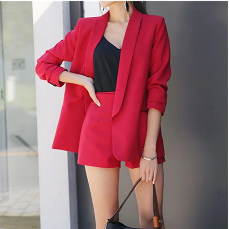 

Set female 2019 summer casual fashion new solid color Xi Xiu dress loose shorts temperament elegant wild women's two-piece suit