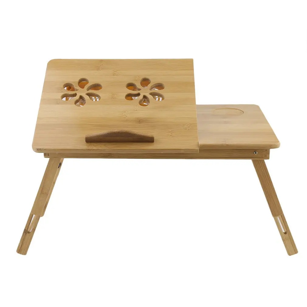 

Foldable Portable Bamboo Computer Stand Laptop Desk With/Without Fan Tea Serving Bed Dining Table Laptop Notebook Table