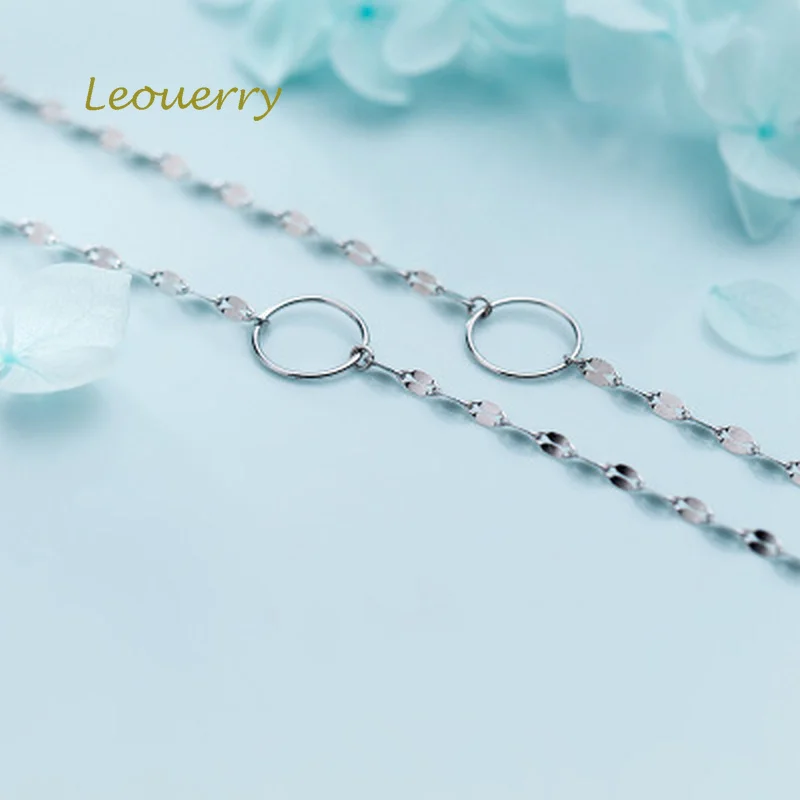 Leouerry, 925 пробы, серебряный, простой, крученый браслет на цепочке, индивидуальные круглые браслеты для женщин, очаровательные серебряные 925 ювелирные изделия