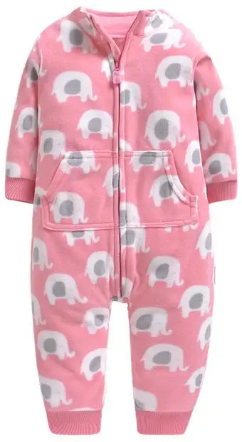 Elephant pink Одежда для малышей; флисовые комбинезоны для мальчиков; зимний комбинезон для малыша Девочки; Детские костюмы; камуфляжная одежда для новорожденных; Рождественская одежда - Цвет: Elephant pink