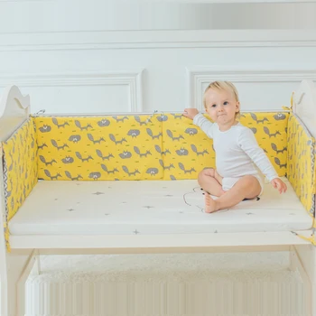 

130cm*30cm Baby Bed Bumper Newborn Cartoon Print Toddler Kids One-piece Crib Around Cushion Cot Protector Baby Bed Crib Bumper
