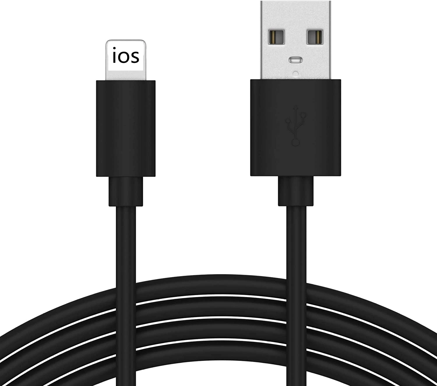 1m Black Color Premium Usb Cable 2.1a Fast Charging Data Cord For Iphone Charger data cable types