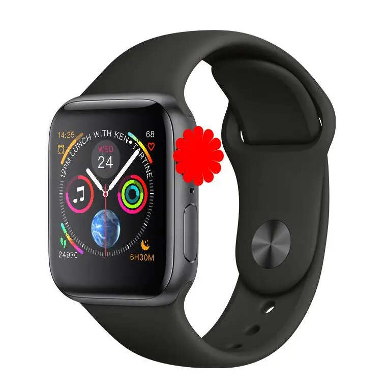 black IWO 8 PLUS Смарт-часы 44 мм Bluetooth Smartwatch Series 4 SIRI для samsung Xiaomi huawei ios Apple iphone 5 6 7 8 X XS MAX XR - Цвет: black