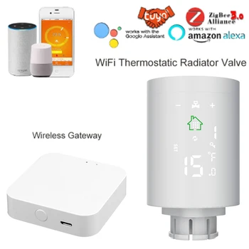 

Tuya ZigBee3.0 Mini Smart Radiator Actuator Programmable Thermostat Heater Temperature Controller Voice Control Via Alexa Google