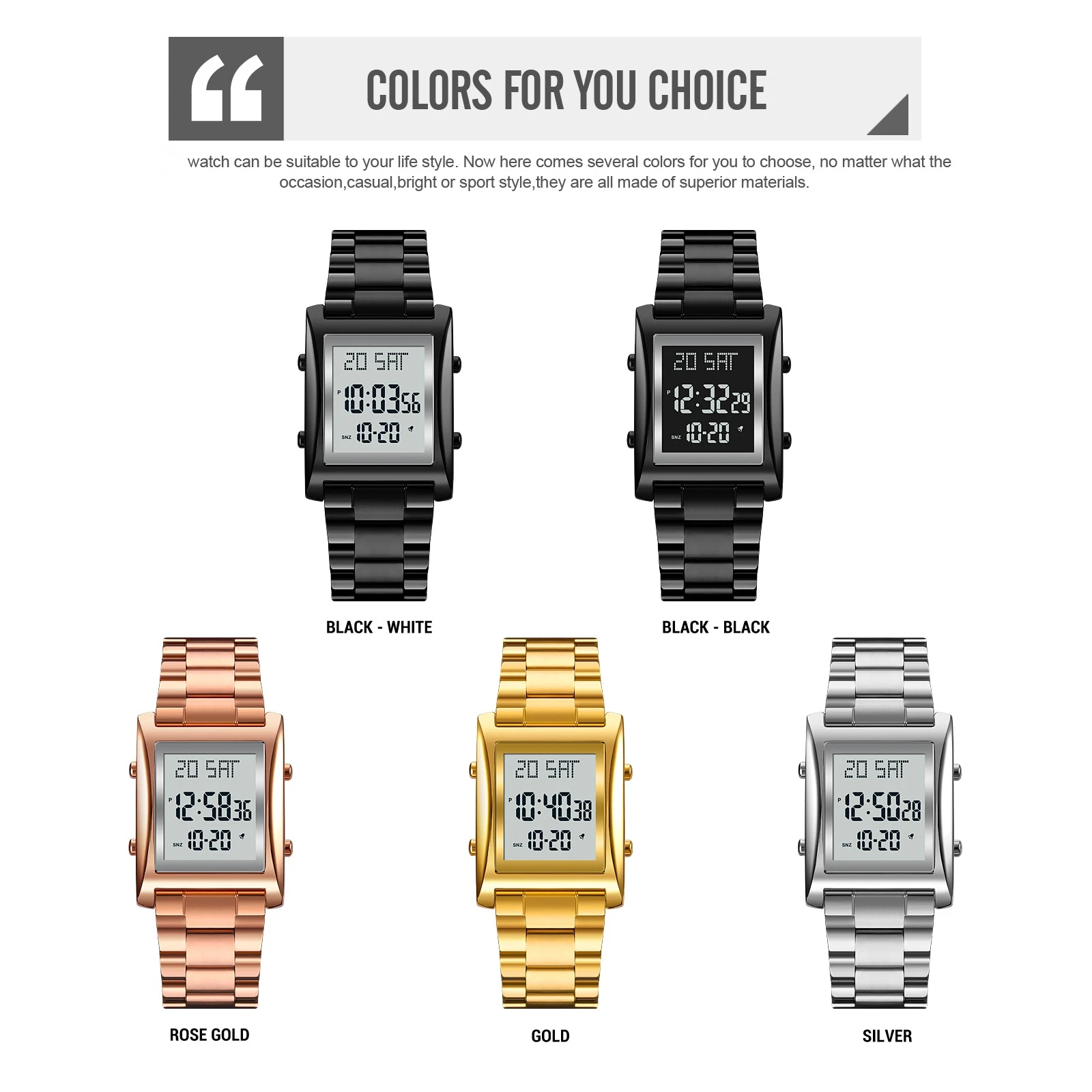2023 New Fashion Mens Digital Watches Luminous Waterproof Male Clock Electronic Wristwatch Relogio Masculino Montre Homme Alarm