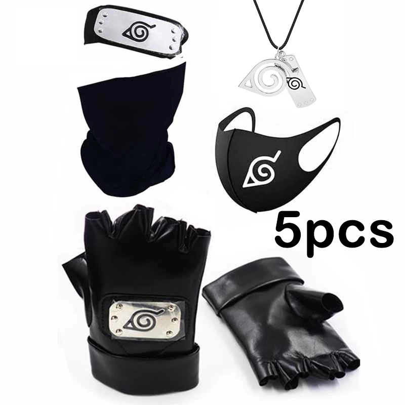 Реквизит для косплея Какаси из искусственной кожи Учиха ободок на лицо